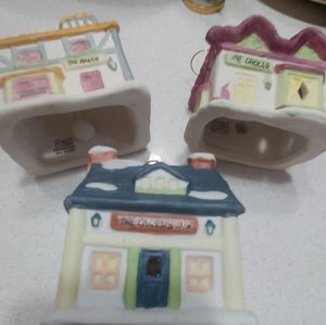 Set of 3 Reader's Digest Village House Christmas Bell Ornaments Vintage '91